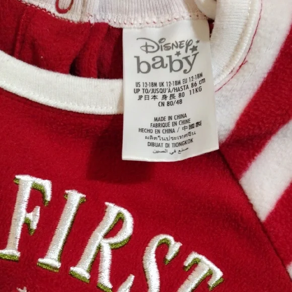 Disney Red and White Mickey Mouse Kids Footie - Picture 2 of 5